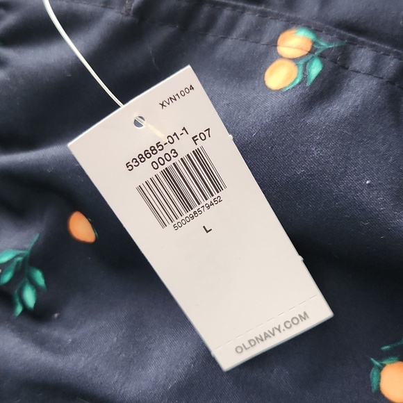 Old Navy men's swim trunks navy blue with oranges size LARGE *new with t… - Picture 7 of 8